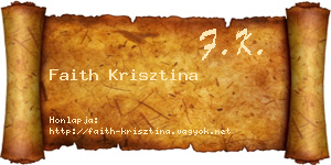 Faith Krisztina névjegykártya